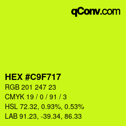 Color code: HEX #C9F717 | qconv.com