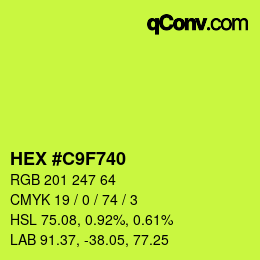 Color code: HEX #C9F740 | qconv.com