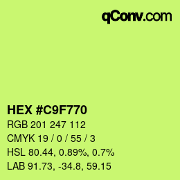 Color code: HEX #C9F770 | qconv.com