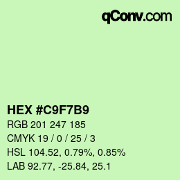 カラーコード: HEX #C9F7B9 | qconv.com