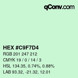 Color code: HEX #C9F7D4 | qconv.com