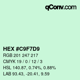 Color code: HEX #C9F7D9 | qconv.com