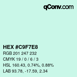 Color code: HEX #C9F7E8 | qconv.com