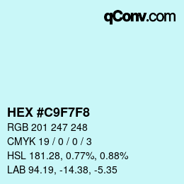 Color code: HEX #C9F7F8 | qconv.com