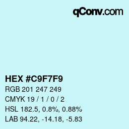 カラーコード: HEX #C9F7F9 | qconv.com