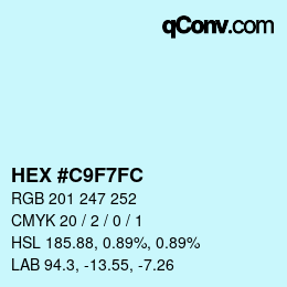 カラーコード: HEX #C9F7FC | qconv.com