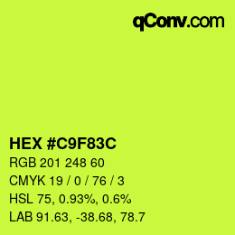 Color code: HEX #C9F83C | qconv.com