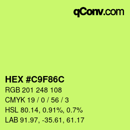Color code: HEX #C9F86C | qconv.com
