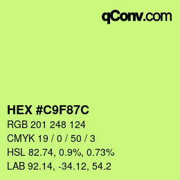 Color code: HEX #C9F87C | qconv.com