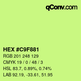 Color code: HEX #C9F881 | qconv.com
