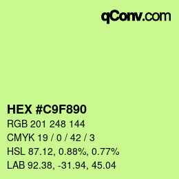 Color code: HEX #C9F890 | qconv.com