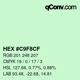 Color code: HEX #C9F8CF | qconv.com