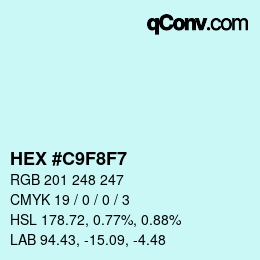 カラーコード: HEX #C9F8F7 | qconv.com