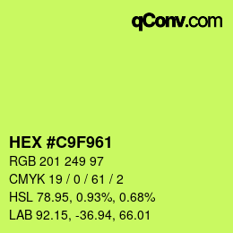 Color code: HEX #C9F961 | qconv.com