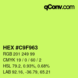颜色代码: HEX #C9F963 | qconv.com