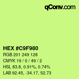 Color code: HEX #C9F980 | qconv.com