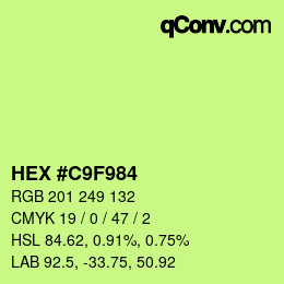 Color code: HEX #C9F984 | qconv.com