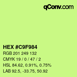 Color code: HEX #C9F984 | qconv.com