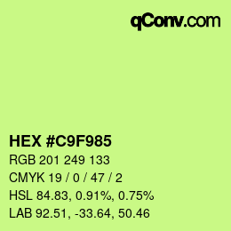 Color code: HEX #C9F985 | qconv.com