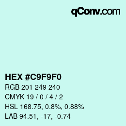 颜色代码: HEX #C9F9F0 | qconv.com