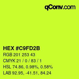 Color code: HEX #C9FD2B | qconv.com