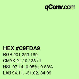 カラーコード: HEX #C9FDA9 | qconv.com