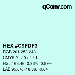 颜色代码: HEX #C9FDF3 | qconv.com