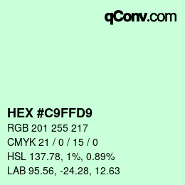 Color code: HEX #C9FFD9 | qconv.com