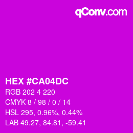 Color code: HEX #CA04DC | qconv.com