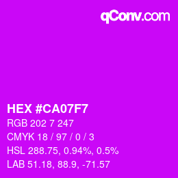 カラーコード: HEX #CA07F7 | qconv.com