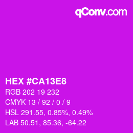 Color code: HEX #CA13E8 | qconv.com
