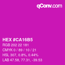 颜色代码: HEX #CA16B5 | qconv.com