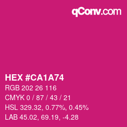 カラーコード: HEX #CA1A74 | qconv.com