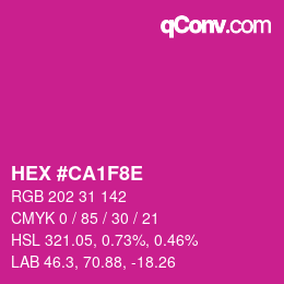 Color code: HEX #CA1F8E | qconv.com