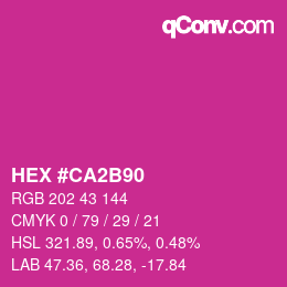 カラーコード: HEX #CA2B90 | qconv.com