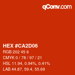 Color code: HEX #CA2D06 | qconv.com