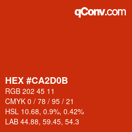 Color code: HEX #CA2D0B | qconv.com