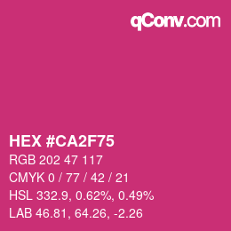 Farbcode: HEX #CA2F75 | qconv.com