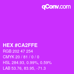 Color code: HEX #CA2FFE | qconv.com