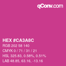カラーコード: HEX #CA3A8C | qconv.com
