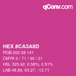 カラーコード: HEX #CA3A8D | qconv.com