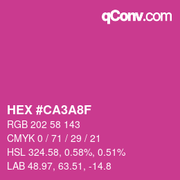 カラーコード: HEX #CA3A8F | qconv.com