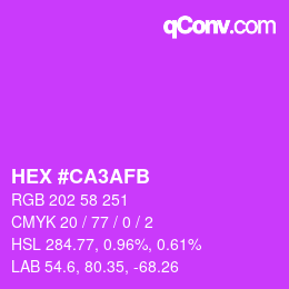 Color code: HEX #CA3AFB | qconv.com