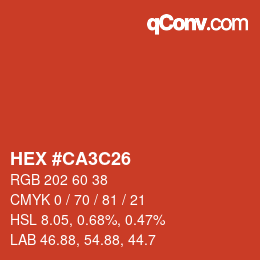 Color code: HEX #CA3C26 | qconv.com
