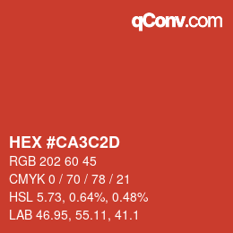 カラーコード: HEX #CA3C2D | qconv.com