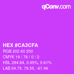 Color code: HEX #CA3CFA | qconv.com