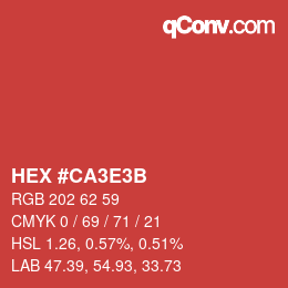 Color code: HEX #CA3E3B | qconv.com