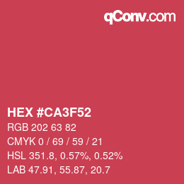 颜色代码: HEX #CA3F52 | qconv.com