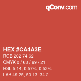 Color code: HEX #CA4A3E | qconv.com