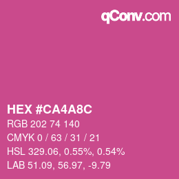 颜色代码: HEX #CA4A8C | qconv.com